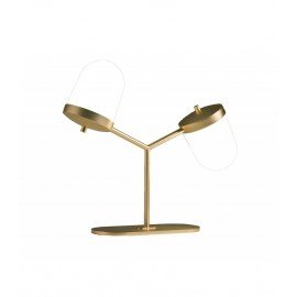 Lula Table Lamp double Penta brass color front view