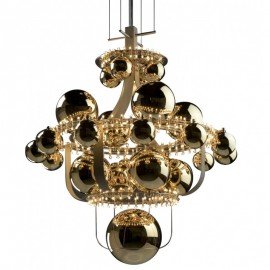 Royal BB Luxury Chandelier Quasar gold color S front view