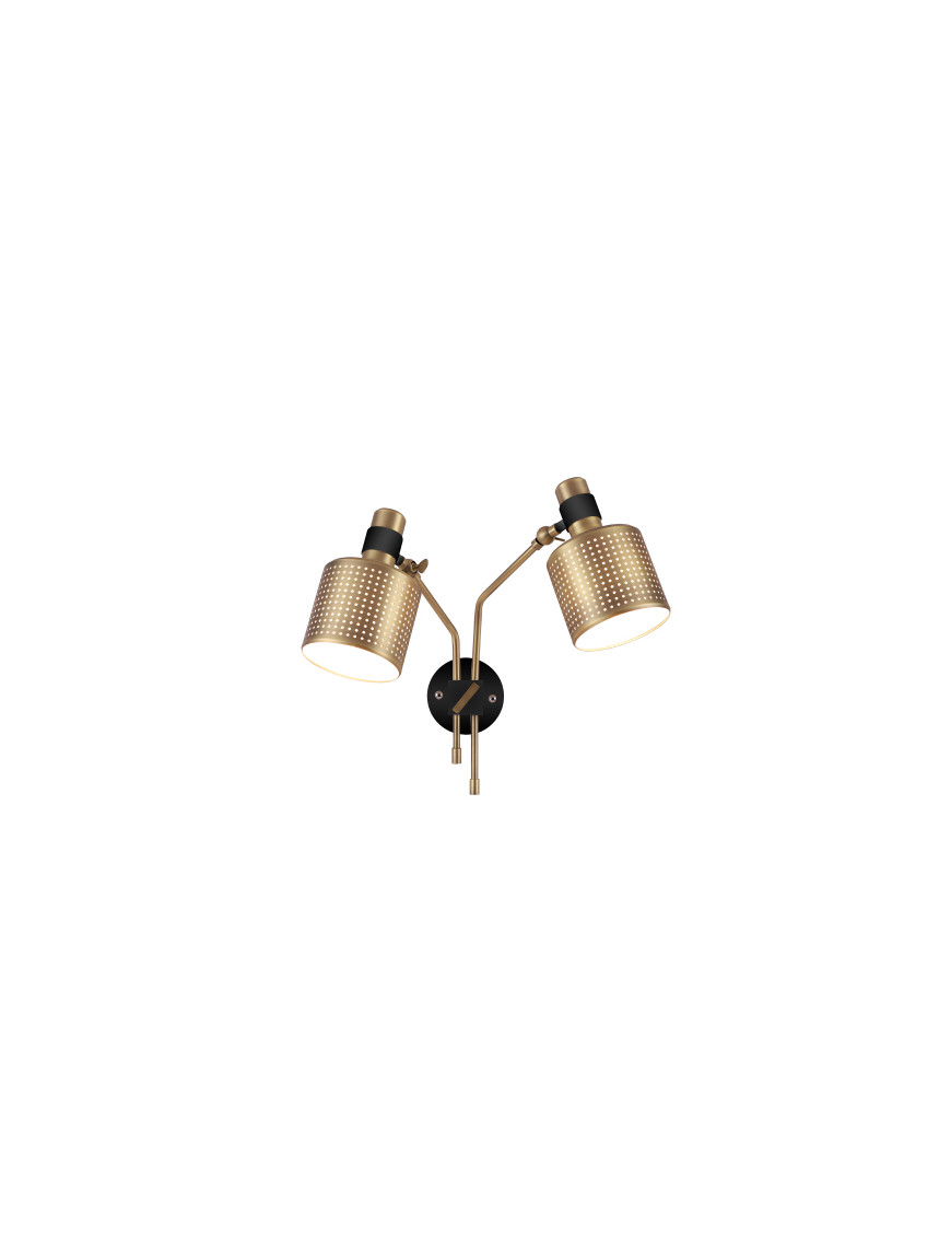 Riddle wall lamp double Bert Frank black color front view Riddle wall lamp double Bert Frank black color front view