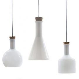 Labware pendant lamp Authentics white color Conical / Sphere / Cylinder S side view