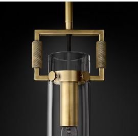 MACHINIST GLASS CYLINDER PENDANT LAMP Restoration Hardware brass color H29cm