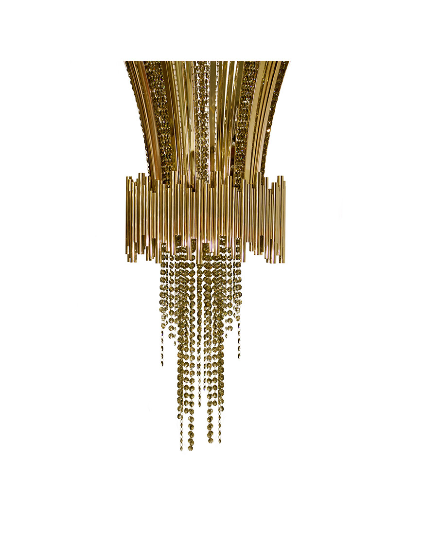 Scala Chandelier Luxxu brass color side view Scala Chandelier Luxxu brass color side view