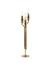 Tycho Floor Lamp Luxxu brass color front view