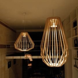 Woodlabo M_Cocoon wood pendant lamp