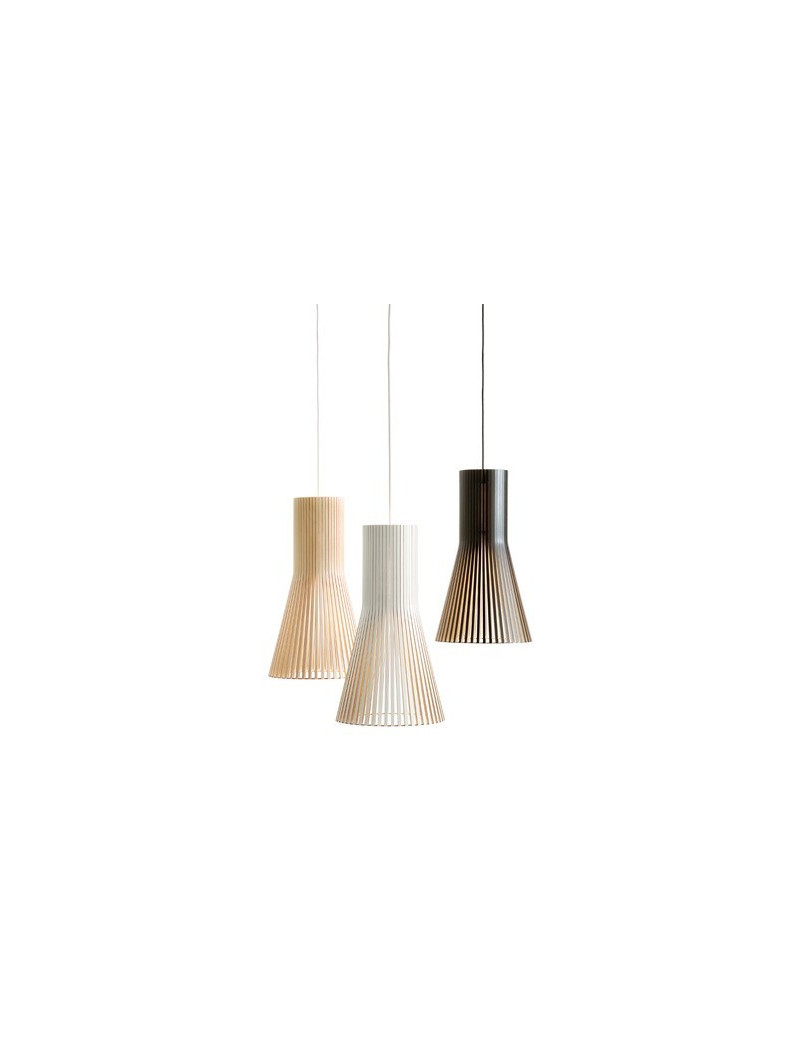 Secto 4201 pendant lamp Secto Design black color / white color / natural wood color front view