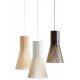 Secto 4201 pendant lamp Secto Design black color / white color / natural wood color front view