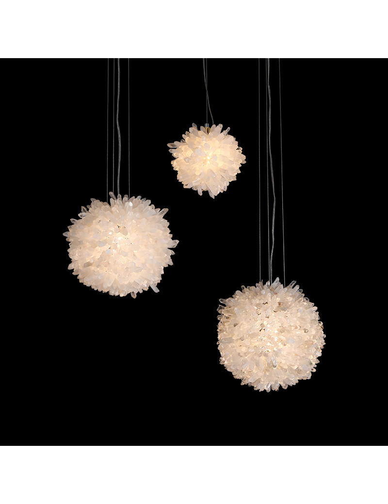 GEODE QUARTZ ROCK CRYSTAL LED PENDANT LAMP