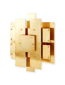 RH CONSTRUCTIVIST BRASS PANEL WALL LAMP