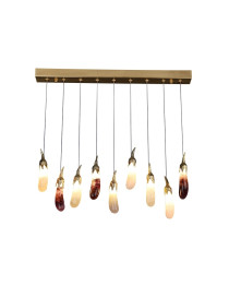 Eggplant Quartz Linear LED Chandelier