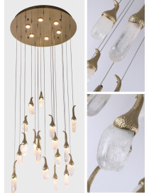 EGGPLANT QUARTZ LINEAR LED CHANDELIER