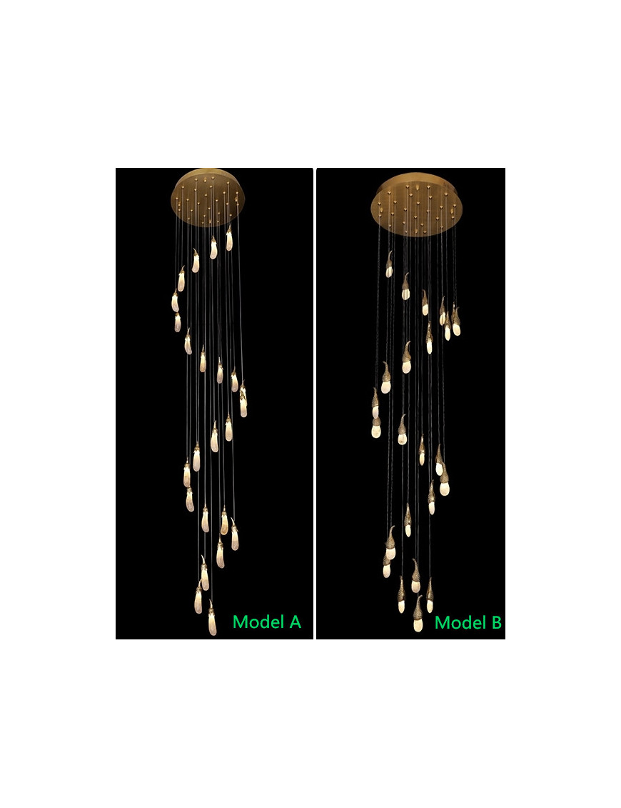 EGGPLANT QUARTZ CASCADE ROUND LED CHANDELIER EGGPLANT QUARTZ CASCADE ROUND LED CHANDELIER
