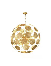 Lily Pad Round Brass Chandelier - Luxury Designer Lighting︱Woo lighting