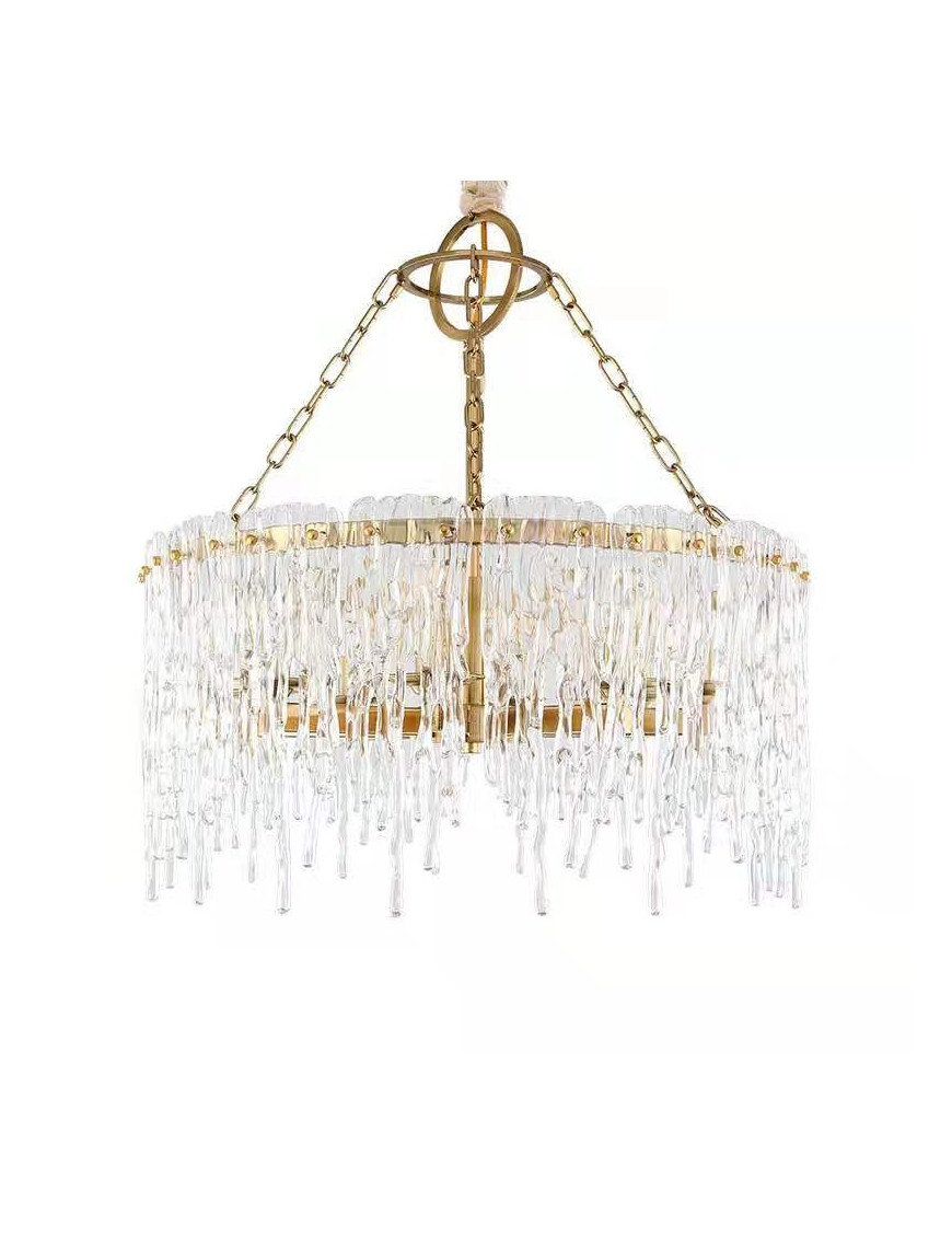 Cold Heart Ice Glass Round Chandelier - Luxury Lighting︱Woo lighting