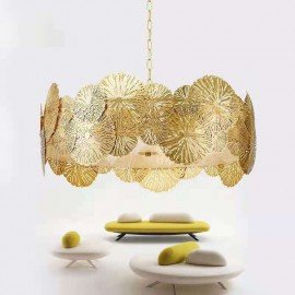Lily Pad Brass Pendant Lamp - Elegant Lighting Design | Woo Lighting
