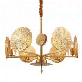 Lily Pad Brass Circular Pendant Lamp - Modern Lighting | Woo Lighting