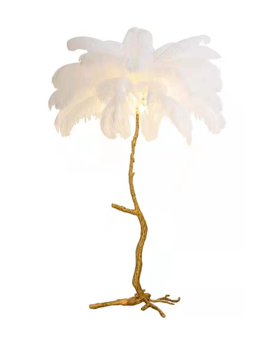 Ostrich Feather Palm Tree Floor Lamp - Elegant Luxury Lighting︱Woo Lighting Ostrich Feather Palm Tree Floor Lamp - Elegant Luxury Lighting︱Woo Lighting