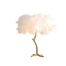 Ostrich Feather Palm Tree Table Lamp