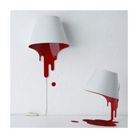 Liquid wall lamp white color red inside the shade