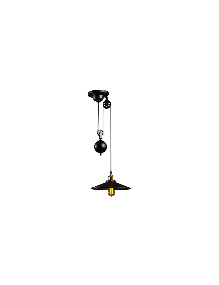 Industrial Iron Pulley single pendant lamp with 1 Edison bulbs