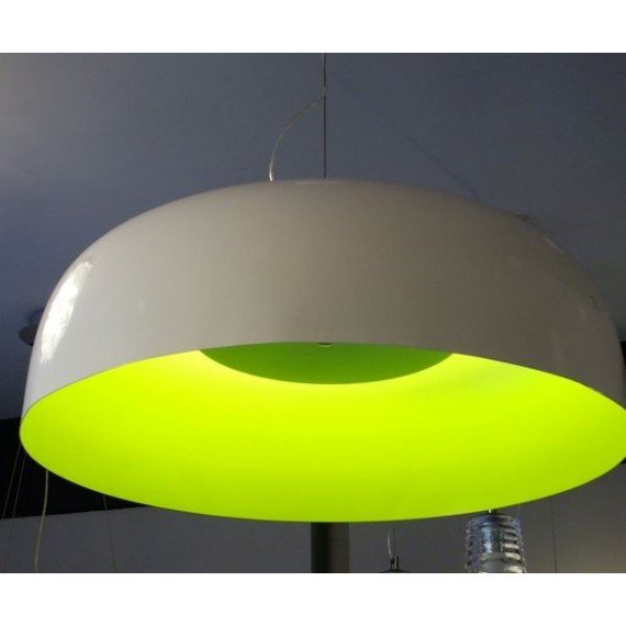 Canopy pendant lamp Oluce yellow color side view