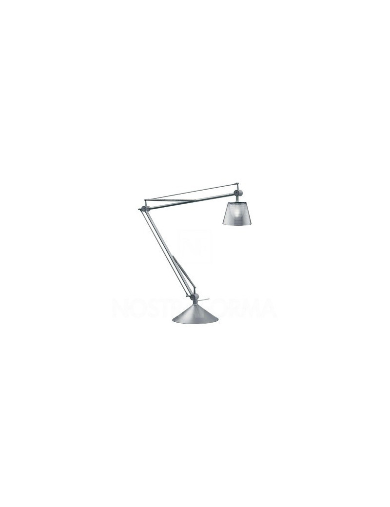 Archimoon K table lamp Flos silver color front view Archimoon K table lamp Flos silver color front view