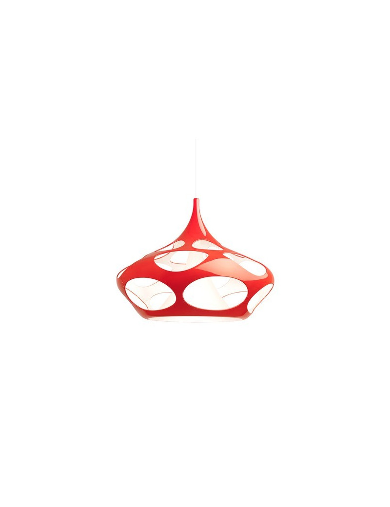 Space Time pendant lamp Zero red color front view