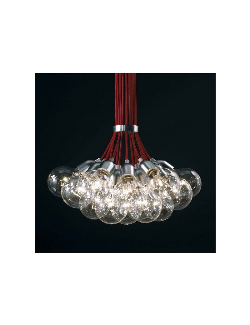 Ilde Max pendant lamp DAB red cord back view Ilde Max pendant lamp DAB red cord back view
