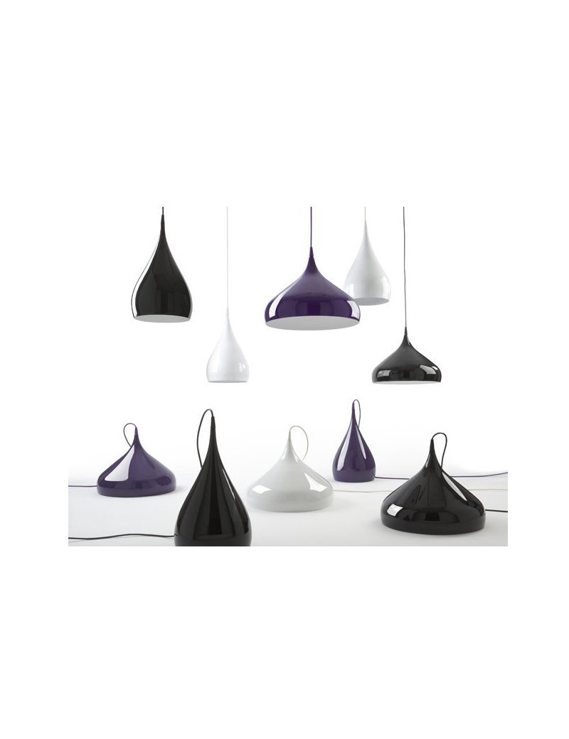 Spinning pendant lamp And Tradition black color / purple color / white color Diam 24cm / Diam 40cm side view Spinning pendant lamp And Tradition black color / purple color / white color Diam 24cm / Diam 40cm side view