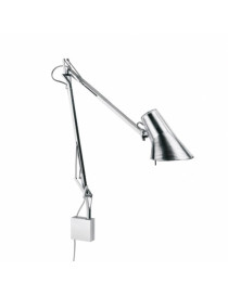 Kelvin Adjustable wall lamp Flos silver color front view