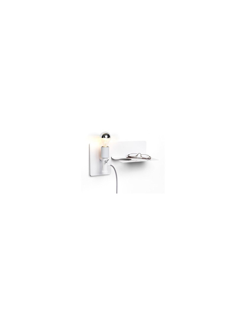 Sunday wall lamp with Shelf Northern lighting white color front view