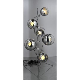 Mirror ball tripod floor lamp Tom Dixon chrome color side view