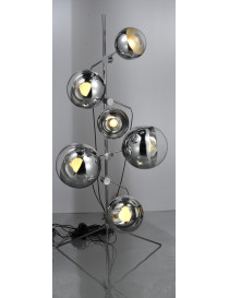 Mirror ball tripod floor lamp Tom Dixon chrome color side view