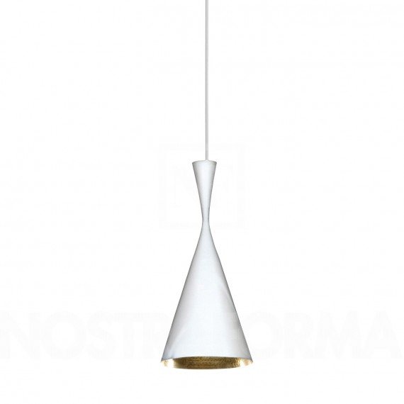 Beat pendant lamp Tom Dixon white color Tall front view