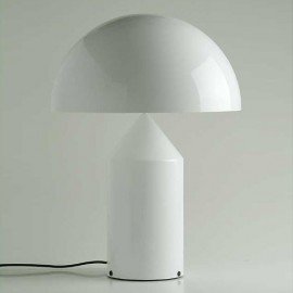 Atollo 237 table lamp in glass Oluce white color front view