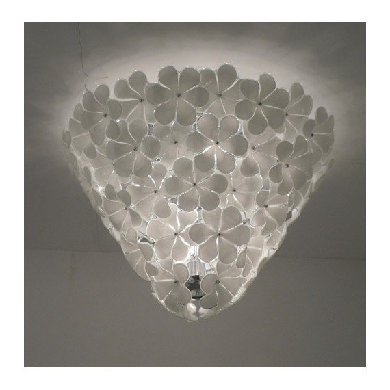 Alwin ceiling lamp conical white color A front view