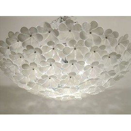 Alwin ceiling lamp circle white color Diam 80cm front view