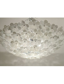 Alwin ceiling lamp circle white color Diam 80cm front view