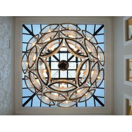 Stilio chandelier 2 tier Licht im Raum gold color Diam 90cm side view