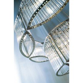 Stilio chandelier 2 tier Licht im Raum silver color with detail