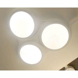 Ceiling lamp Ocho 3 LEDS-C4 white color side view