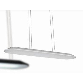 Float linear pendant lamp Artemide white color L front view