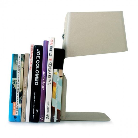 Leti 23 Bookend table lamp Danese white color front view