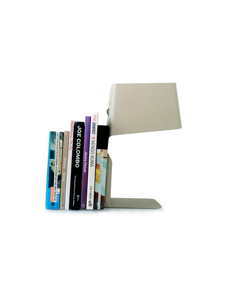 Leti 23 Bookend table lamp Danese white color front view Leti 23 Bookend table lamp Danese white color front view