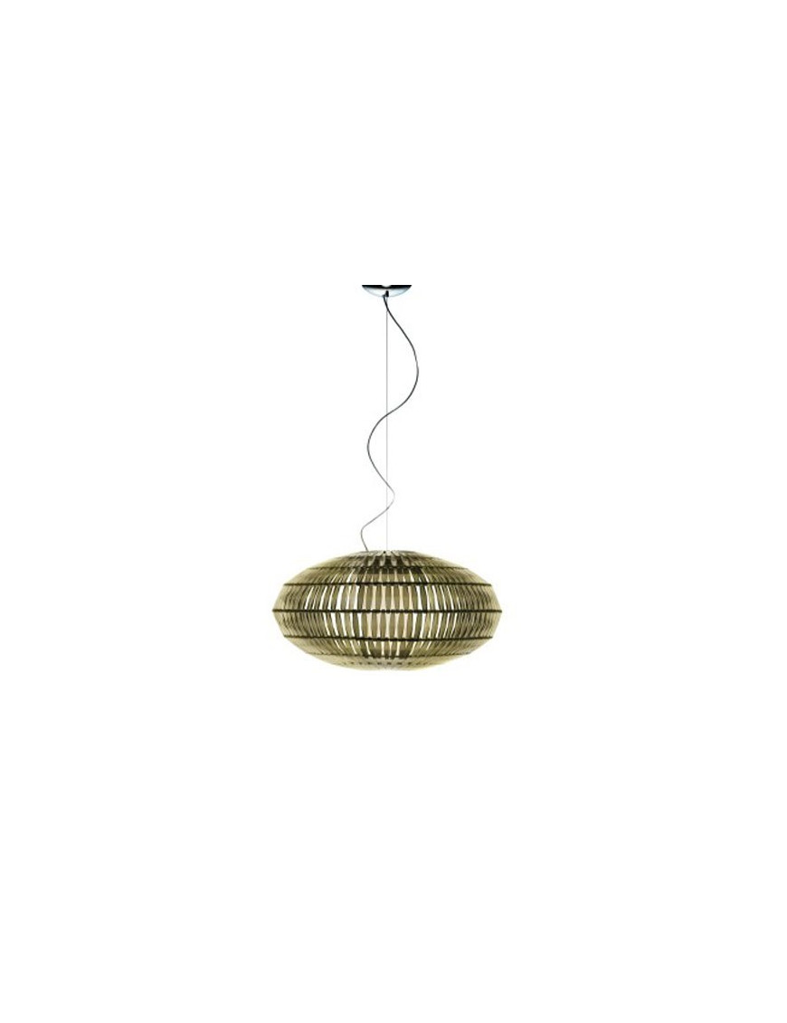 Tropico Ellipse pendant lamp Foscarini olive green color front view