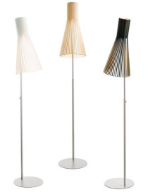 Secto 4210 floor lamp Secto Design white color / natural color / black color front view