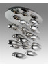 Mercury cluster ceiling lamp Artemide chrome color 25 pebbles front view