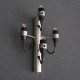2097 wall lamp Flos silver color 4 bulbs front view