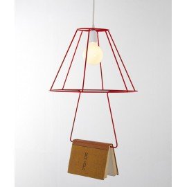 Book pendant lamp Groupa Studio red color front view