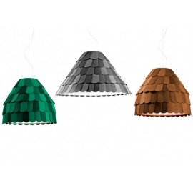 Roofer pendant lamp Fabbian green color / grey color / brown color