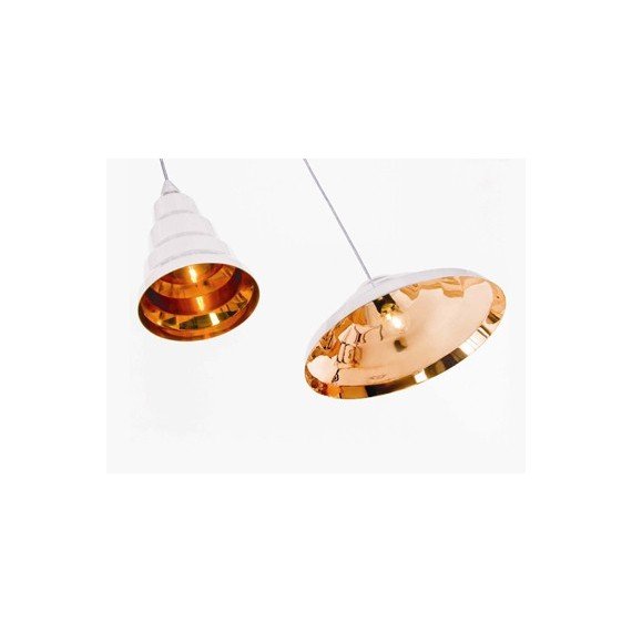 Step pendant lamp Tom Dixon white color Model tall / Model fat with detail